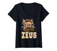 Womens Zeus Lightning Wrath Greek God Mythology Thunder Power V-Neck T-Shirt