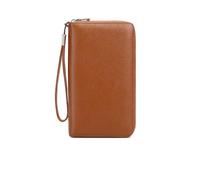 Women'S Zip Around Leather Wallet, Full Grain Cowhide Long Clutch, Large Capacity Travel Purse With Cardholder And Id Window