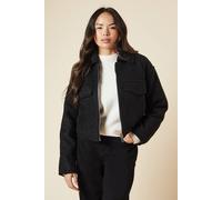Womens Zip Front Pocket Detail Jacket Black XL