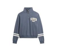 Women's zip-neck sweatshirt with appliqué design Superdry Athletic Essentials Bleu L
