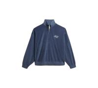 Women's zip-up crew neck sweatshirt Superdry Heritage Bleu M