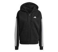 adidas Women's Essentials 3-Stripes Full-Zip Fleece Hoodie Sweatshirt, black, XXL