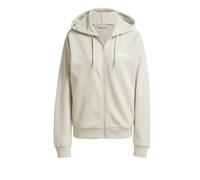 adidas Women's ESSENTIALS LINEAR FULL ZIP FRENCH TERRY HOODIE, wonder alumina/white, XXL