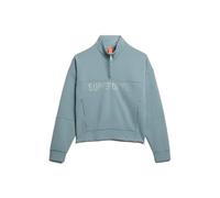 Superdry Active Tech Logo Relaxed Half Zip Sweatshirt Blue L Women