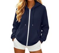 Women's Zip Up Hoodies Drawstring Lightweight Plain Jacket, Back to School Soft Long Sleeve Relaxed Fit Casual Oversized Hoodie Autumn Sport Uni Clothing for University Running