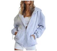 Women's Zip Up Hoodies Oversized Thin Lightweight Hooded Jackets Casual Long Sleeve Sweatshirts with Pockets Loose Y2K Hooded Coats Outfits