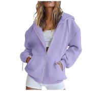 Women's Zip Up Hoodies Oversized Thin Lightweight Hooded Jackets Casual Long Sleeve Sweatshirts with Pockets Loose Y2K Hooded Coats Outfits