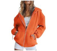 Women's Zip Up Hoodies Oversized Thin Lightweight Hooded Jackets Casual Long Sleeve Sweatshirts with Pockets Loose Y2K Hooded Coats Outfits