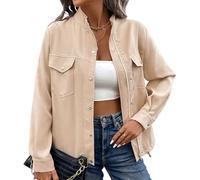 Womens Zip Up Jacket Roll Tab Sleeve Drawstring Hem Utility Lightweight Cropped Jackets Windbreaker Coat Flap Pockets