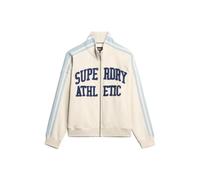Women's zip-up track jacket with appliqué pattern Superdry Athletic Essentials Beige XL