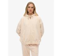 Women's zip-up velvet hoodie Superdry Country Club Rose M