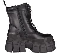 Buffalo Women's Gospher Front-Zip Vegan Nappa Chunky Platform Ankle Boots in Black | Size: 6 Buffalo Black 6