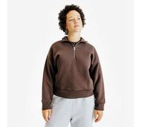 Women's Zipped Neck Sweatshirt Elementals Brown