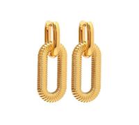 Women's Zirconia Hoop Earrings Rectangular Thick Chunky Copper Earring European American Modern Fashion Jewelry Multicolor for Any Occasion (Style 1)