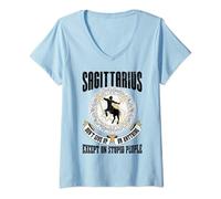 Womens Zodiac Sign Funny Sagittarius Don't Give Up On Anything V-Neck T-Shirt