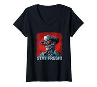 Womens Zombie Cowboy with Saying V-Neck T-Shirt