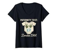 Womens Zombie Dad Apocalypse Parent Horror Dad Humor Halloween V-Neck T-Shirt