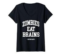 Womens Zombie Horror Movie Zombies Lover Halloween V-Neck T-Shirt