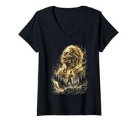 Women's Zombie Howling at the Moon Meme Halloween 2026 V-Neck T-Shirt