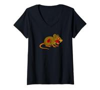 Womens Zombie Mouse Rat Rodent Animal - Undead Scare Boo Spook V-Neck T-Shirt