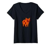 Womens Zombie Pig Farm Farmer Farming - Undead Scare Boo Spook V-Neck T-Shirt