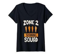 Womens Zone 2 Training Squad Cardio Fitness Sport Zone 2 V-Neck T-Shirt