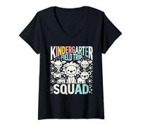 Womens Zoo Safari Cute Animals Kindergarten Field Trip Squad V-Neck T-Shirt