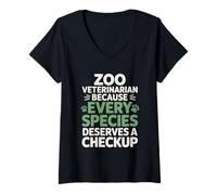 Womens Zoo Veterinarian Because Every Species Deserves A Checkup V-Neck T-Shirt