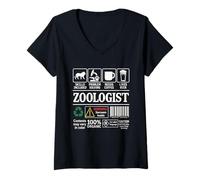 Womens Zoologist Funny Skills Sarcasm Beer Coffee Zoology Facts V-Neck T-Shirt