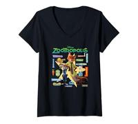 Womens Zootropolis Signs V-Neck T-Shirt