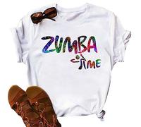 Women's Zumba Athletic Top T-Shirt Loose Cut Dance Fitness Clothing Sport Women Top Training White