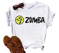 Women's Zumba Athletic Top T-Shirt Loose Cut Dance Fitness Clothing Sport Women Top Training White