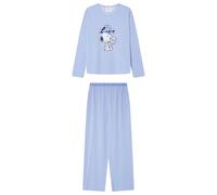Women'secret Women's Long Pyjama Multilicense Lucky Love Snoopy PJs, Blue, M