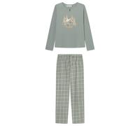 Women'secret Women's Pijama Largo Teddy Checks PJs, Vert, M