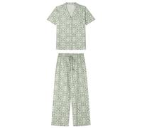 Women'secret Women's Oasis Multilicense Short Sleeve Pyjamas Pajama Set, Green Print, S