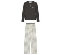 Women'secret Women's Pijama Largo Checks Pajamas, Gris, XL