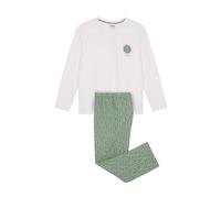 Women'secret Women's Pijama Largo Very Merry Green PJs, Blanco, S
