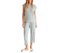 Women'secret Women's Spring Soft Touch Capri Pyjamas Pajama Set, BLUE HAZE, S