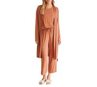 Women'secret Women's Spring Soft Touch Robe bathrobe, TOFFEE, L