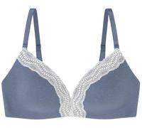 Women'secret Women's Sujetador Triangular Acolchado Cotton Collection 1 Charming Light lace Triangle Bra, Blue 1, 90B