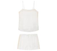 Women'secret Women's White Short Satin Pyjamas Pajama Set, L