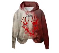 Womens's Halloween Sweatshirts Scary Pumpkin Graphic Print Colorblock Patchwork Design Soft Trendy Crewneck Retro Fashion Tops Teenage Girls Hoodie Long Sleeve Pullover Shirts Wine