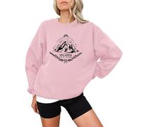 Womens's Halloween Sweatshirts Spooky Graphic Tees Oversized Crewneck Sweatshirt Autumn Fashion Long Sleeve Festival Celebration Comfortable Loose Fit Top Winter Costume Party Pink