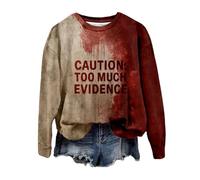 Womens's Halloween Sweatshirts Spooky Graphic Tees Oversized Crewneck Sweatshirt Soft Cotton Blend Material Party Costume Top Women's UK Size Jumper Casual Autumn Daily Wear Rose Gold