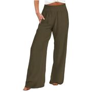 Womens's Work Trousers Womens's Fashion Lightweight Ladies Linen Pants Long Pants for Barrel Leg Ladies Petite Pull On Lightweight Trousers for Ladies UK Womens 2 Piece Outfit Deep Green
