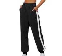 Women'sTrousers Fashion Elasticated Waist Stretch Running Flared Cargo Pants with Pockets Solid Color Work Gym Yoga Oversized Sweatspant Outdoor Hiking Walking Combat Activewear Casual Bottoms