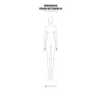 Womenswear Fashion Sketchbook A4: 9 Head Fashion Croquis / Over 200 templates