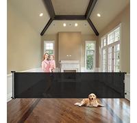 WOMHOM Extra Wide Retractable Gate for Large Opening - Baby & Dog Safety Gate (Black)