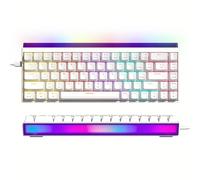 Womier 60% Gaming Keyboard with Light Box, Wired RGB Backlit Mechanical Keyboard with MCA Keycaps, OEM Profile, Programable, 64 Keys Hot Swappable Cream Key Board (WK68 PRO-White)