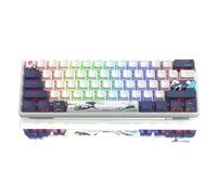 Womier 60% Percent Keyboard Gaming, WK61 Creamy Mechanical Wired Keyboard Anime, Hot-Swappable RGB Key Board with PBT Keycaps for Windows PC Gamers - POM Linear Red Switch(White Kanagawa)